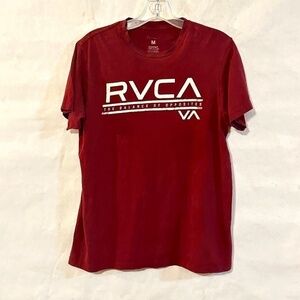 RVCA Skate Surf Red Maroon Short Sleeve Surf Skate Tee T Shirt
